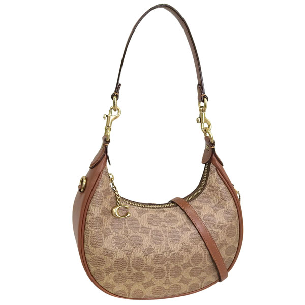 コーチ✨️2way ショルダーバッグ ジョージ パイソン PVC レザー 茶 COACH（コーチ） バッグ レディース ショルダーバッグ PVC レザー