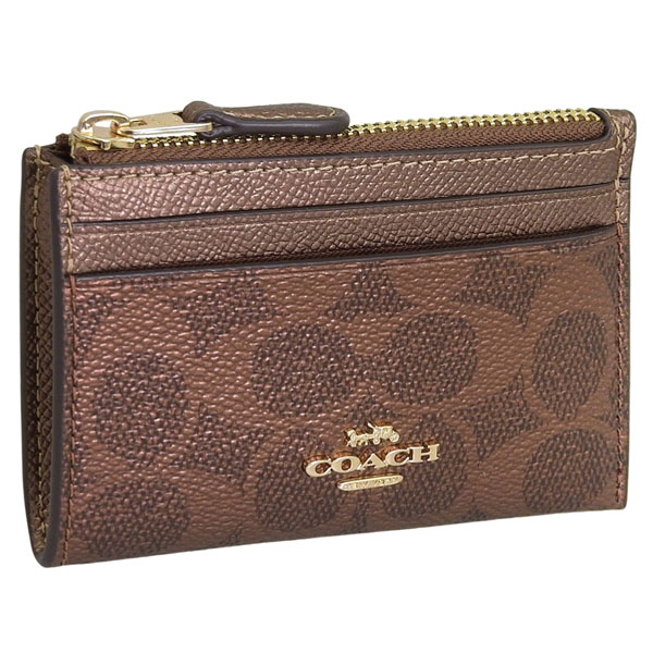 コーチ レディース カードケース コインケース 小銭入れ アウトレット PVC ブラウン MN ID CC MTLLC SIG CCS50IMYGQ COACH