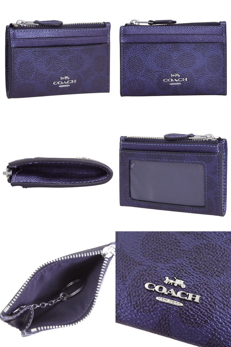 新品 COACH コーチ ケース 小銭入れ ミッドナイトブルー COACH（コーチ） 財布 新作 新品 コインケース ぺブルレザー CW-361