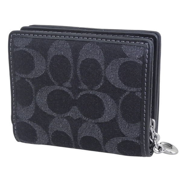 コーチ COACH Snap Wallet DENIM ２つ折り財布 ブラック COACH（コーチ） 財布 レディース 2つ折り 折財布 コンパクト