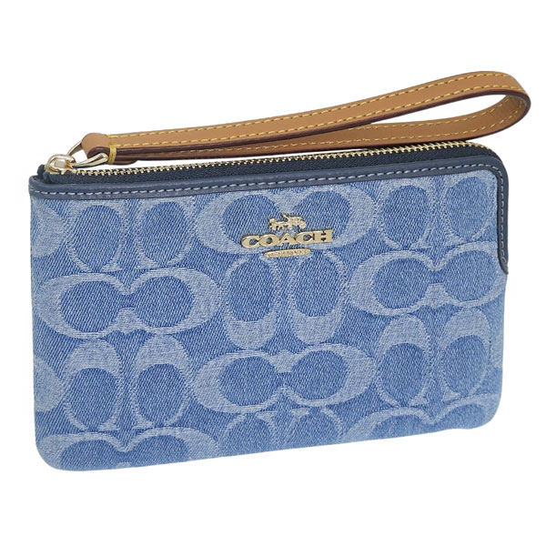 コーチ ポーチ レディース リストレット アウトレット デニム CRN ZIP DNM SIG CDF26IMTYV COACH
