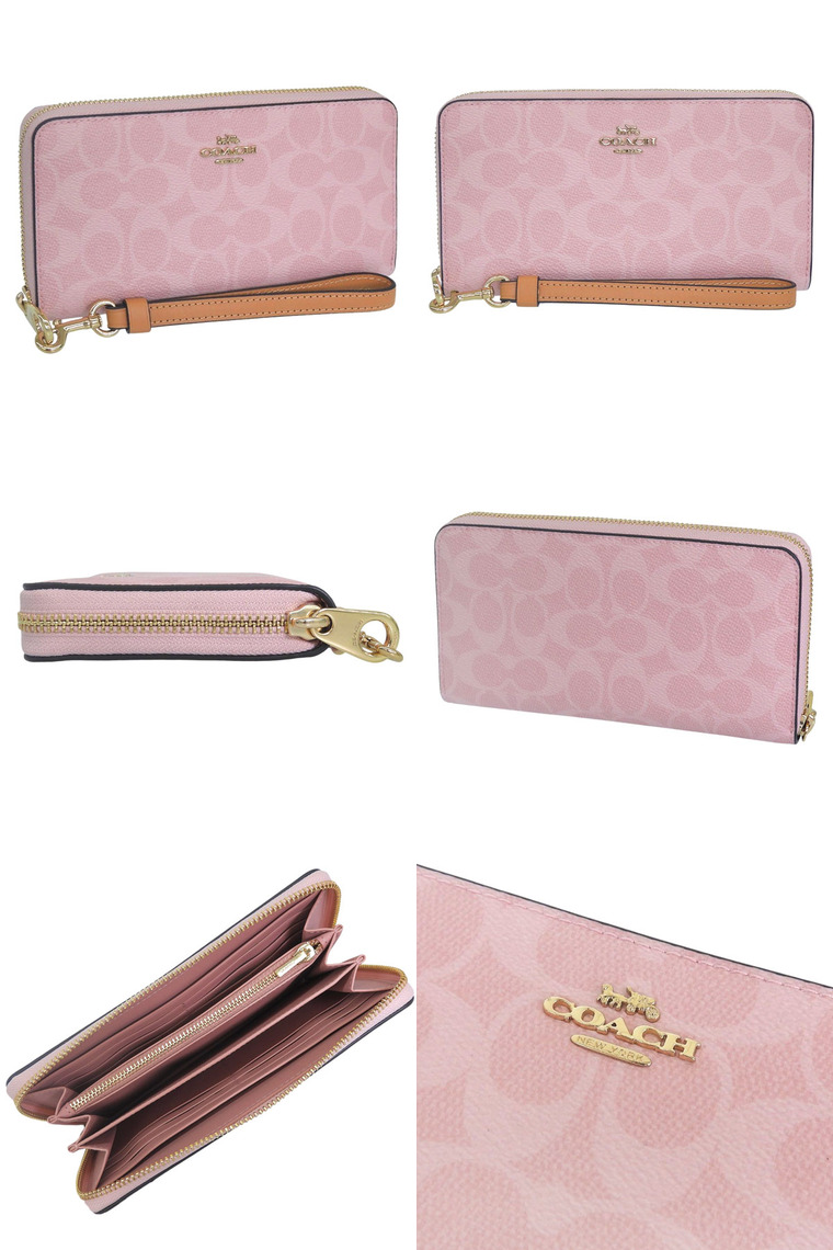 COACH（コーチ） 財布 レディース 長財布 アウトレット PVC ピンク LZA