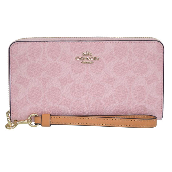 COACH（コーチ） 財布 レディース 長財布 アウトレット PVC ピンク LZA