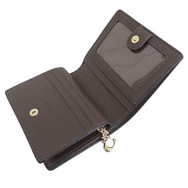 COACH 二つ折り財布 ブラウン ブラック COACH（コーチ） 財布 レディース 2つ折り 折財布 コンパクト