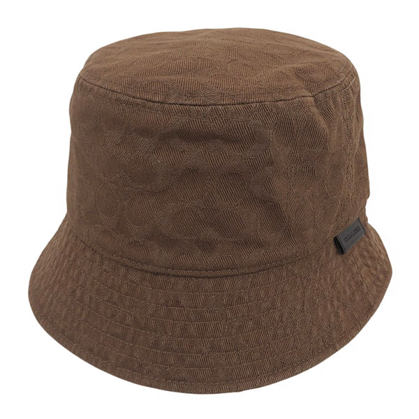 コーチ 帽子 メンズ レディース ハット XS/S コットン ブラウン SIGNATURE C COTTON JACQUARD BUCKET HAT CEG02MPLXSS COACH
