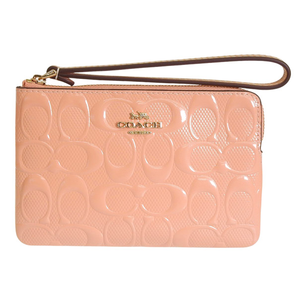 未使用級✨レア コーチ チェーン アクセサリーポーチ レザー×パテントレザー COACH（コーチ） レディース ポーチ アウトレット パテントレザー