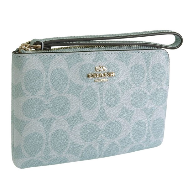 【極美品】COACH ポーチバッグ COACH（コーチ） レディース ポーチ アウトレット PVC ライトブルー