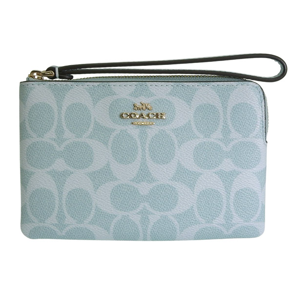 COACH（コーチ） レディース ポーチ アウトレット PVC ライトブルー