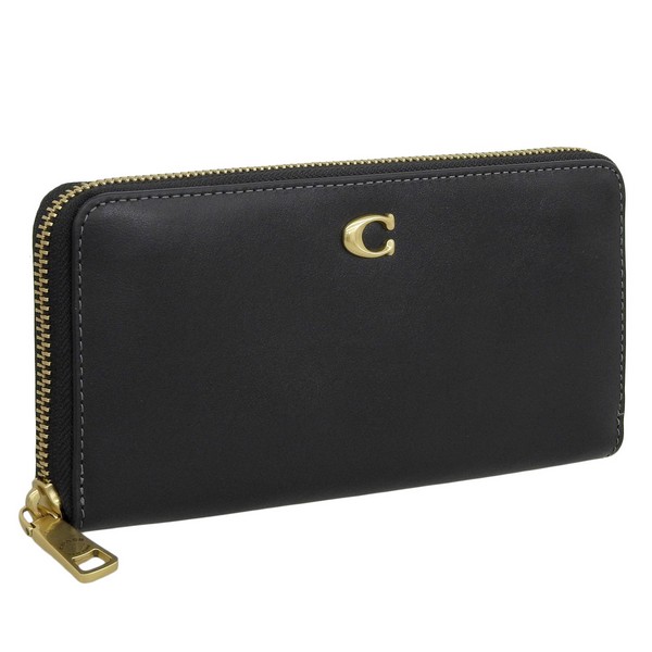 COACH（コーチ） 特価 財布 レディース 長財布 レザー ブラック スリム
