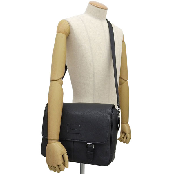美品 コーチ メッセンジャーバッグ レザー A4収納 ロゴ型押し ブラック COACH - コーチ 2way ビジネスバッグ シグネチャー 型押しロゴ