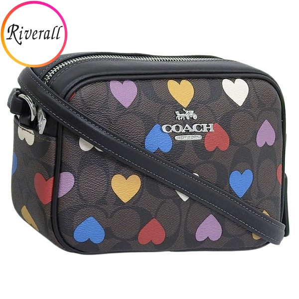 コーチ バッグ レディース ショルダーバッグ アウトレット ブラウンマルチ ミニ ジェイミー カメラバッグ シグネチャー キャンバス ハートプリント MLTI HRT MNI JMIE CO941SVN2R COACH 母の日　土日祝も毎日発送します COACH（コーチ） バッグ レディース ショルダーバッグ アウトレット
