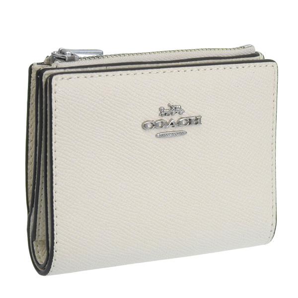 コーチ 財布 レディース 2つ折り 折財布 コンパクト アウトレット レザー チョーク XGRN LTHR BFLD WLT CR983SVHA COACH