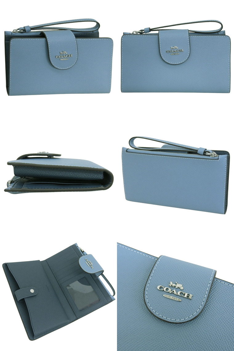 COACH（コーチ） 財布 レディース 長財布 アウトレット レザー ブルー