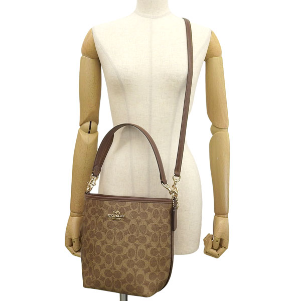 COACHコーチ シグネチャー ローアン バケット バッグ ブラウン