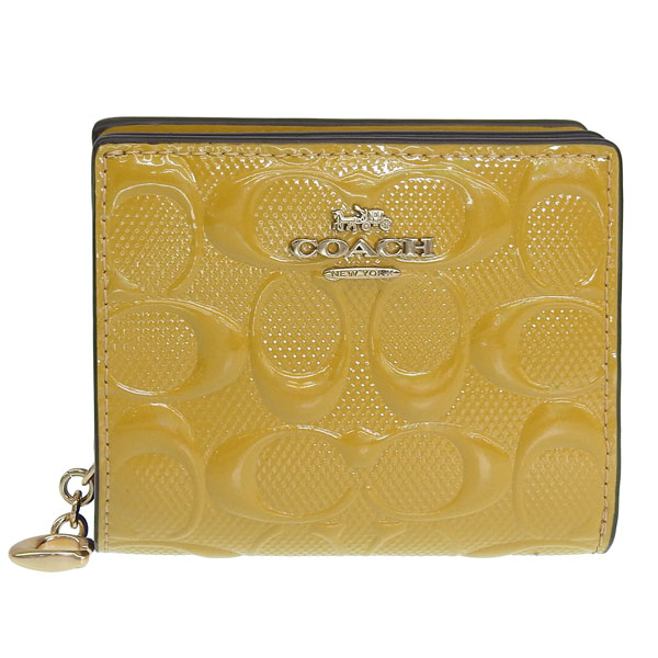 COACH 二つ折り財布 イエロー柄 COACH（コーチ） 財布 レディース 2つ折り 折財布 コンパクト