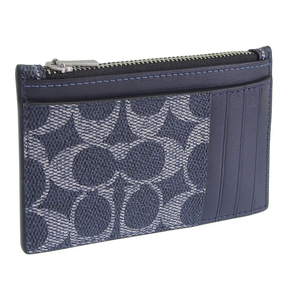 コーチ カードケース コインケース 小銭入れ レディース アウトレット PVC レザー デニム ZIP CARD CS SIG CV764SVDY7 COACH