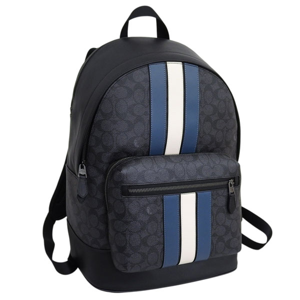 【極美品】コーチ バッグパック　リビングトン A4収納 大容量 PVCレザー ✨美品✨ COACH レザー ブラック バックパック A4収納