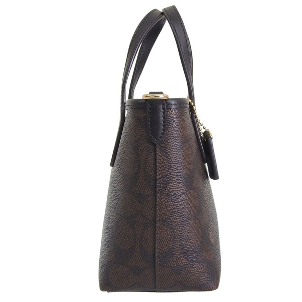 新品 コーチ COACH ショルダーバッグ ミニ バケット バッグ ウォルナット/ブラック コーチ COACH ショルダーバッグ シグネチャー キャンバス ミニ