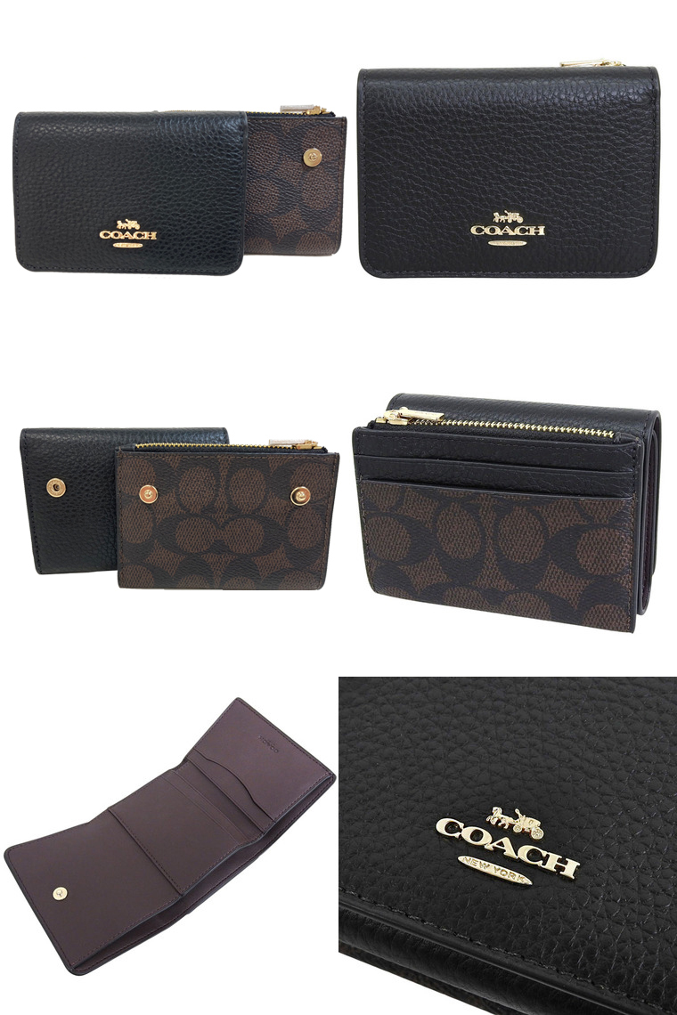 早い者勝ち！！コーチ 財布 二つ折り財布 レディース コーチ COACH 財布 二つ折り財布 レディース ロゴ ブラック 黒 6390