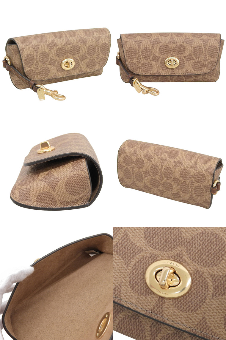 (コーチ)フック付きメガネ・サングラスケース CZ207-IMXHE COACH コーチ サングラスケース メンズ レディース 革 ブラウン