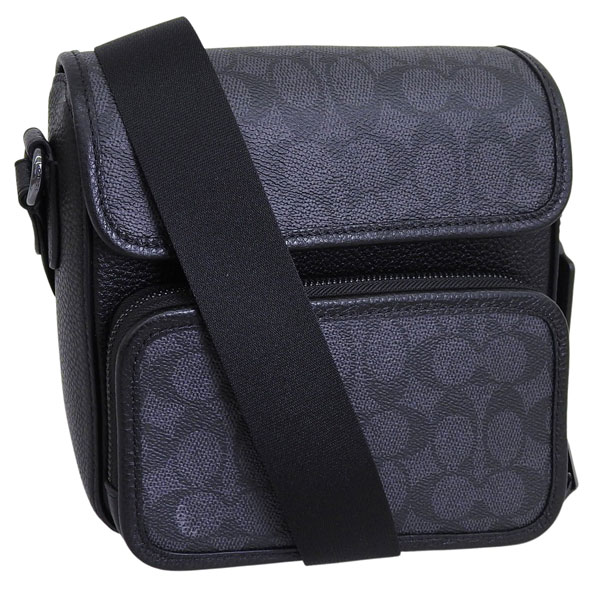 コーチ バッグ メンズ ショルダーバッグ アウトレット ブラック サリバン フラップ クロスボディ バッグ シグネチャー キャンバス SULLIVAN FLP SIG CZ396QBMI5 COACH