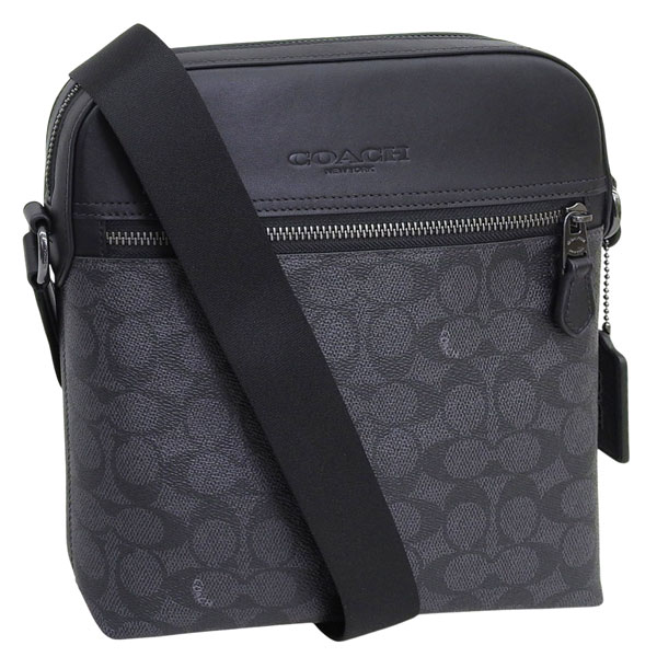 コーチ バッグ メンズ ショルダーバッグ アウトレット PVC ブラック HOUSTON FLT SIG CZ398QBMI5 COACH