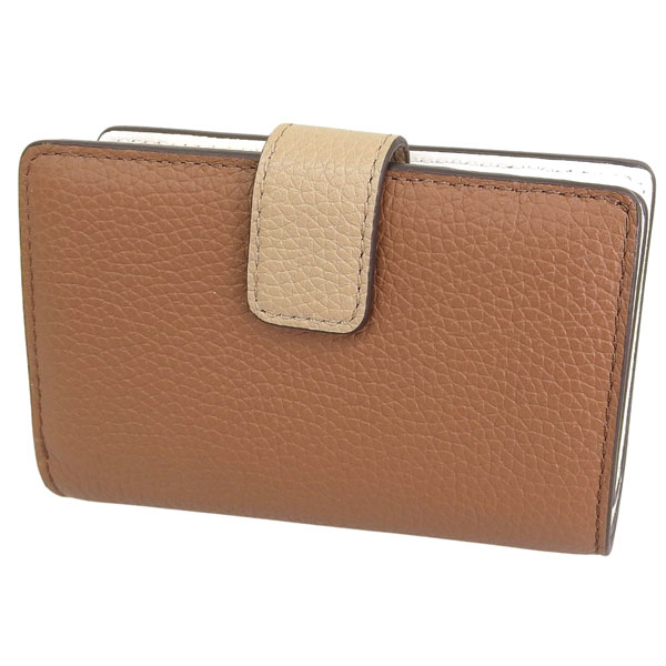 【新品、未使用品】かわいい マイケルコース 2つ折り財布　ホワイトブラウン MICHAEL KORS（マイケルコース） 財布 レディース 2つ折り 折財布