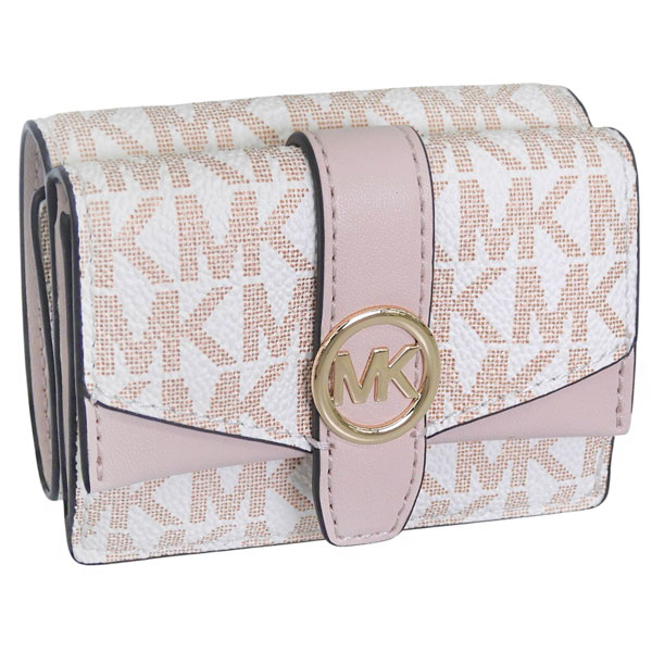 MICHAEL KORS(マイケルコース) 3つ折り財布美品  - 35F5GGRD0V ライトピンク レザー MICHAEL KORS（マイケルコース） 財布 レディース 3つ折り 折財布 ミニ