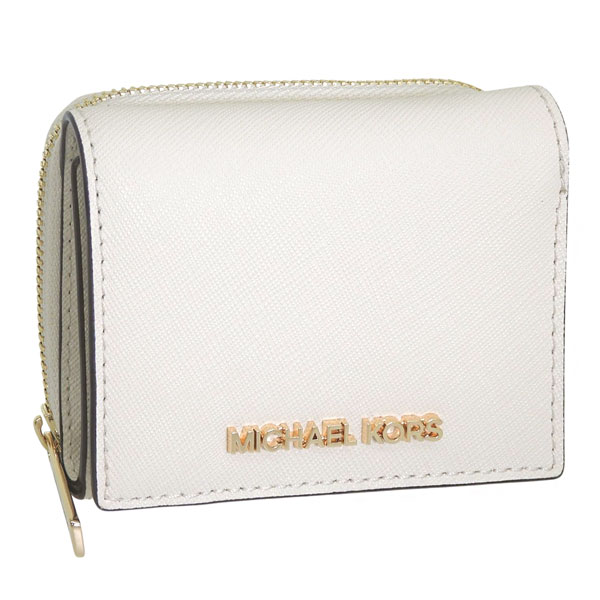 マイケルコース 財布 レディース 2つ折り 折財布 コンパクト アウトレット レザー ホワイト 35H9GTVZ5L 171 MICHAEL KORS