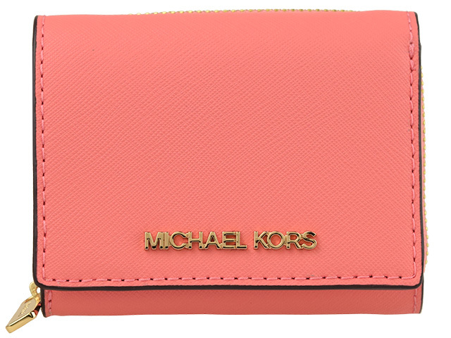 マイケルコース MICHAEL KORS 三つ折り財布 （コーラル系）