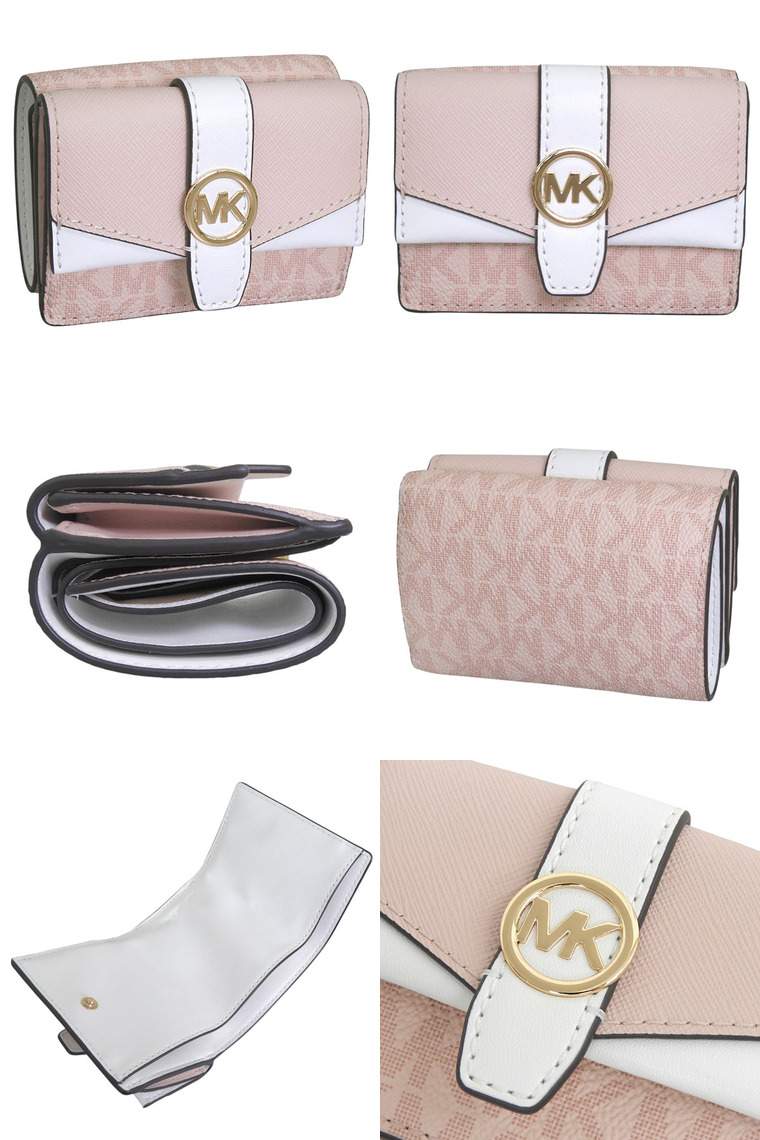 みーたん MICHAEL KORS ベージュ長財布 専用袋付き MICHAEL KORS（マイケルコース） 財布 レディース 3つ折り 折財布 ミニ