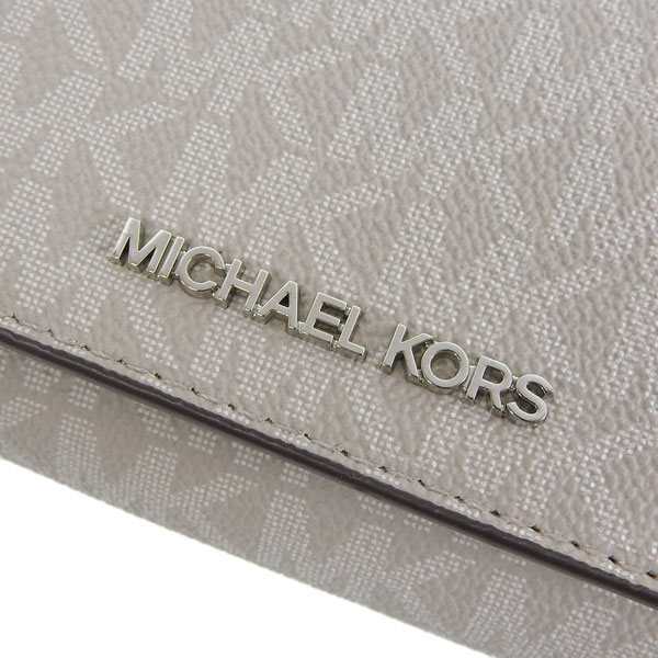 新品未使用 マイケルコース 三つ折り財布 グレー シルバー サフィアノレザー MICHAEL KORS マイケルコース 財布 レディース 3つ折り 折財布