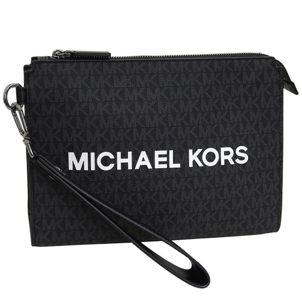 マイケルコース バック メンズ クラッチバッグ アウトレット PVC ブラック 37R4LCOU9B 001 MICHAEL KORS