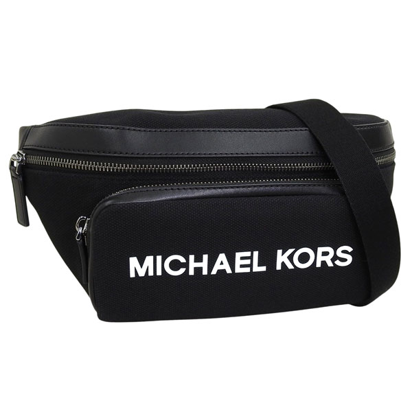 マイケルコース バック メンズ ショルダーバッグ ボディバッグ アウトレット キャンバス ブラック 37S5LCOY9O 001 MICHAEL KORS