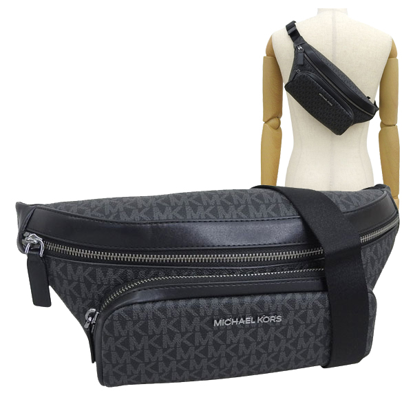 マイケルコース バッグ メンズ ショルダーバッグ ボディバッグ アウトレット PVC ブラック 37U1LCOY9B 001 MICHAEL KORS