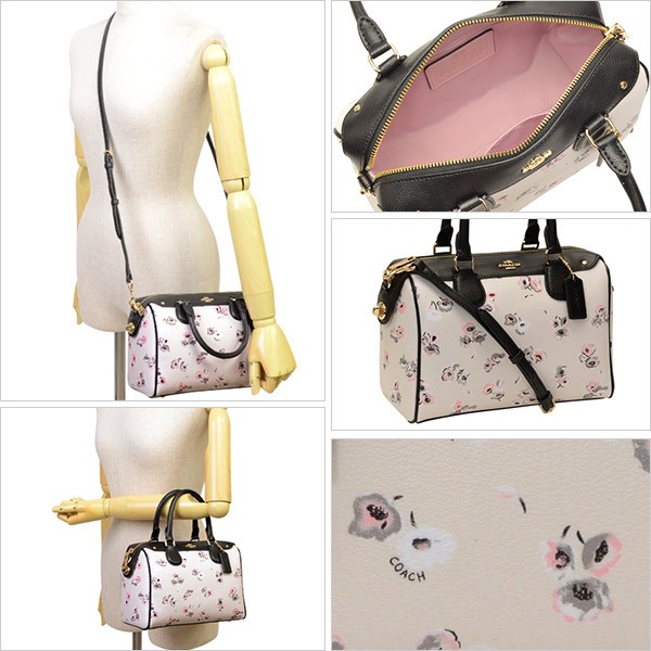 コーチCOACH正規品、新品黒に鮮やかな花が、とてもオシャレ2wayボストン コーチ COACH ボストンバッグ PVCシグネチャーローワン