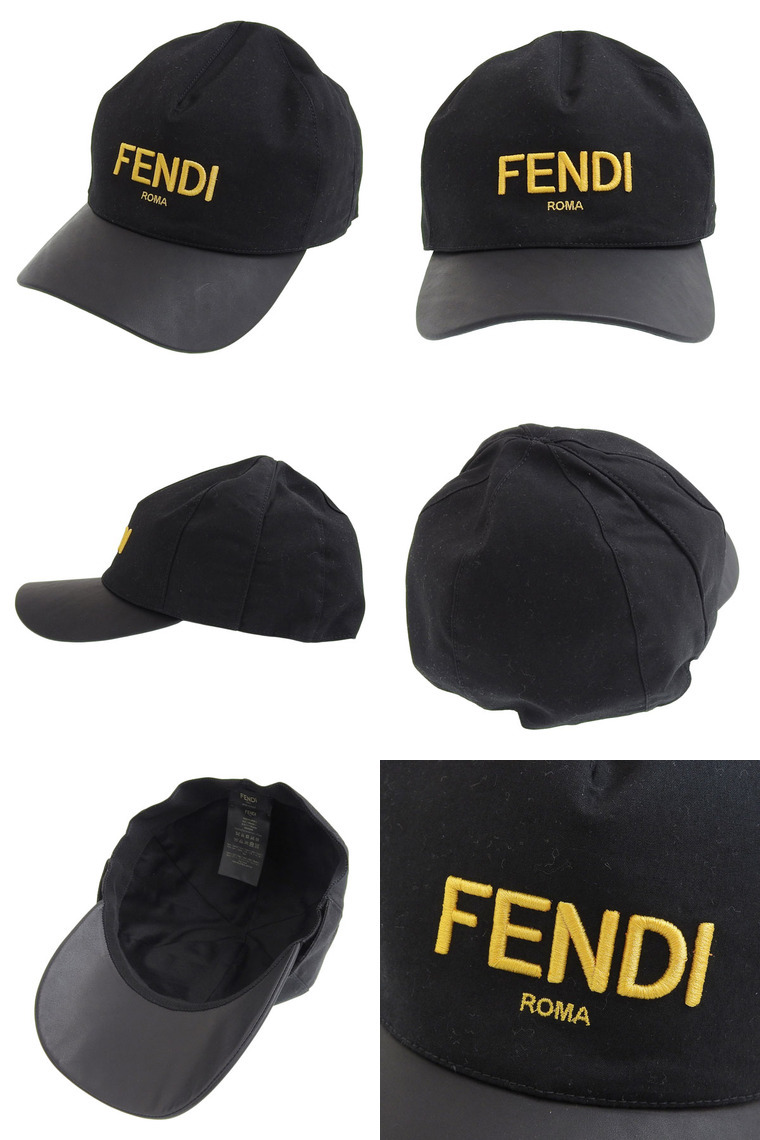 Lサイズ フェンディ FENDI CANVAS PELLE キャップ(リバーシブル) 帽子 