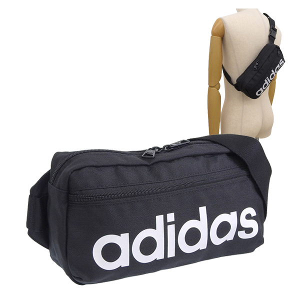 アディダス バッグ メンズ レディース ショルダーバッグ ボディバッグ NS ブラック LINEAR BUM BAG HT4739 ADIDAS
