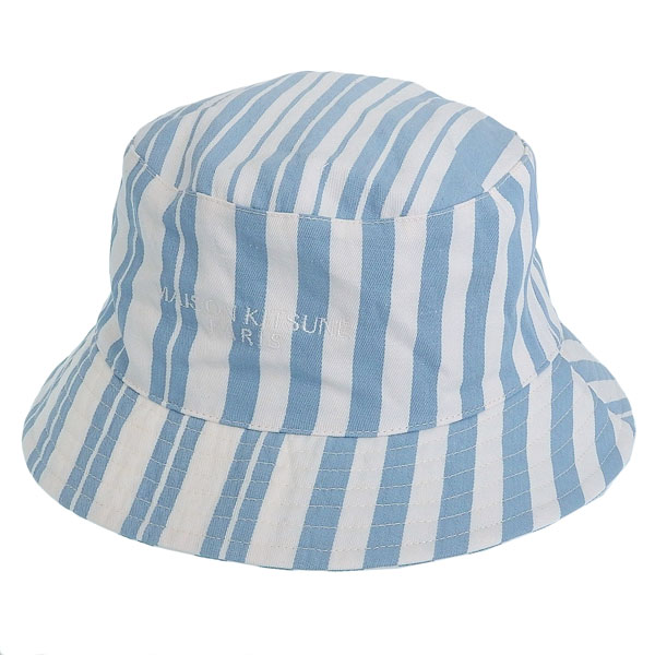 メゾンキツネ 帽子 メンズ レディース バケットハット ブルーホワイト IU06172WW2002S422 MAISON KITSUNE
