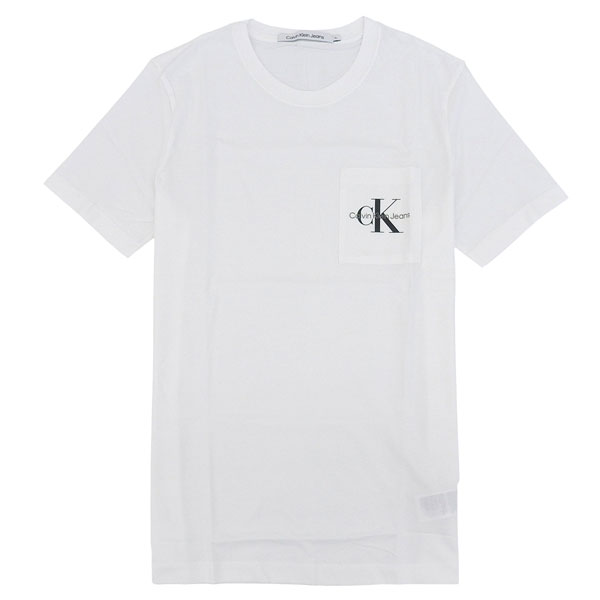 カルバンクライン Tシャツ クルーネック 半袖 メンズ レディース M コットン ホワイト J30J320936WHM Calvin Klein Jeans MONOGRAM LOGO SLIM FIT TEE