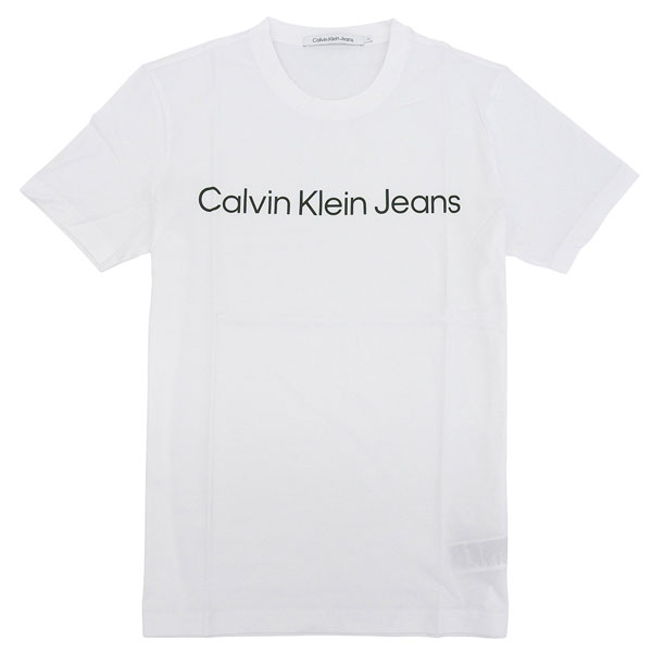 カルバンクライン Tシャツ クルーネック 半袖 メンズ レディース XL コットン ホワイト J30J322552WHXL Calvin Klein Jeans CORE INSTITUTIONAL LOGO SLIM TEE