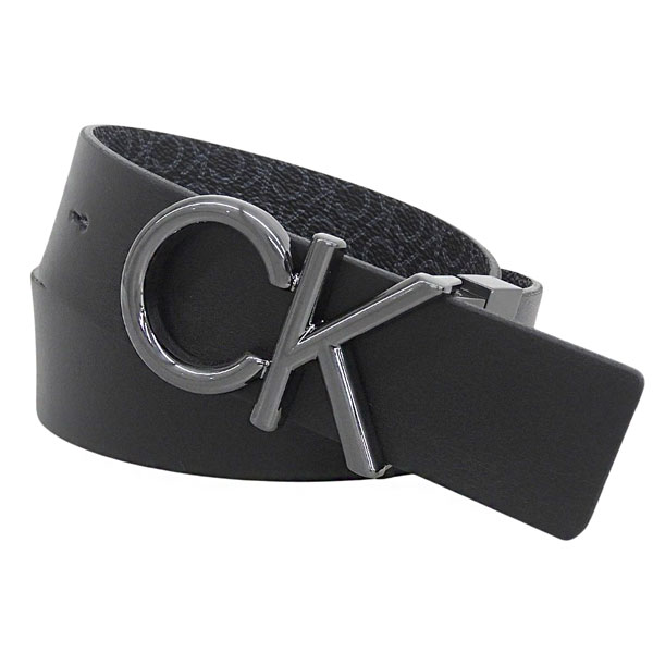 カルバンクライン ベルト メンズ 90 レザー ブラックマルチ ADJ REV CK METAL BOMBE MONO K50K51282901R90 CALVIN KLEIN
