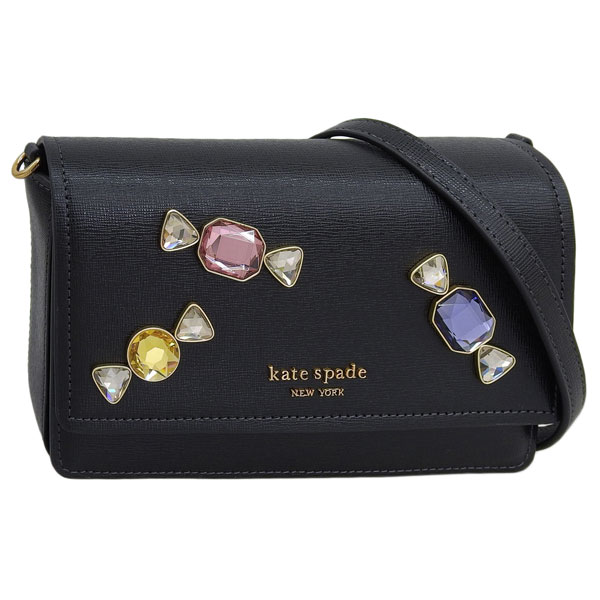 ケイトスペード バッグ レディース ショルダーバッグ ブラック GALA STONE EMBELLISHED SAFFIAN KA914 001 kate spade