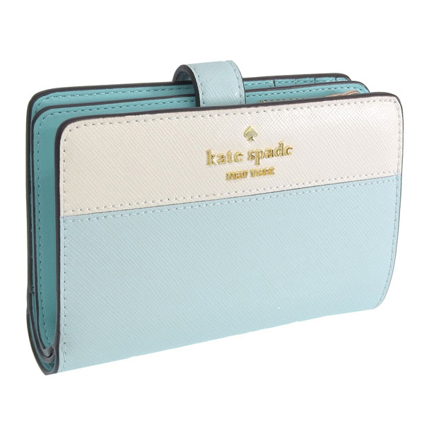 ケイトスペード 財布 レディース 2つ折り 折財布 コンパクト アウトレット レザー ブルーマルチ MADISON COLORBLOCK SAFFIANO LE KC511 404 kate spade