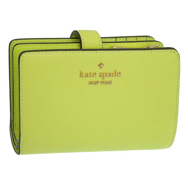 ケイトスペード 財布 レディース 二つ折り財布 アウトレット レザー ライムグリーン MADISON SAFFIANO LEATHER MEDIU KC580-306 KATE SPADE
