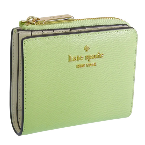 ケイトスペード 財布 レディース 2つ折り 折財布 コンパクト アウトレット レザー グリーン MADISON SM LZIP WAL KH615 301 kate spade
