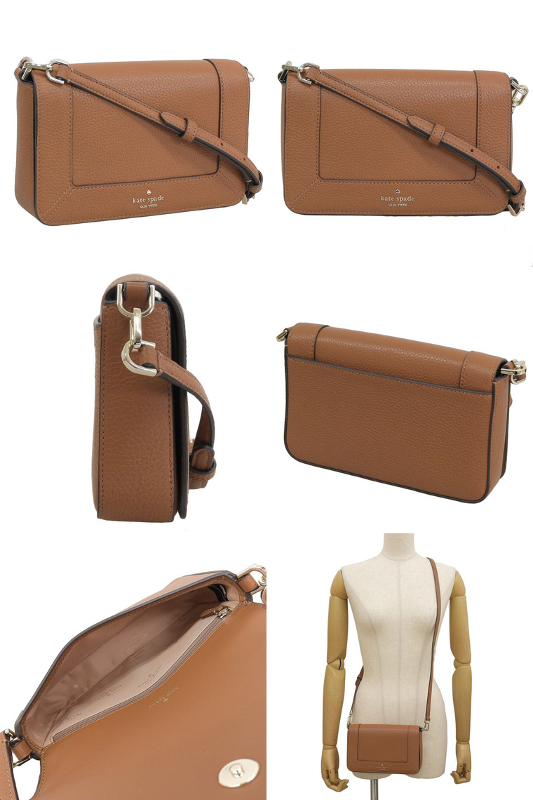 ケイトスペード バッグ レディース ショルダーバッグ アウトレット レザー ブラウン レナ スモール フラップ クロスボディ lena sm flp crossbdy KH784-200 KATE SPADE kate spade NEW YORK（ケイト・スペード ニューヨーク） ケイト
