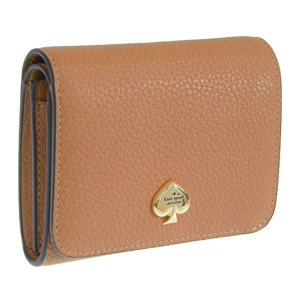 ケイトスペード 財布 レディース 2つ折り 折財布 コンパクト アウトレット レザー ブラウン kayla small l zip wallet KK056 201 kate spade