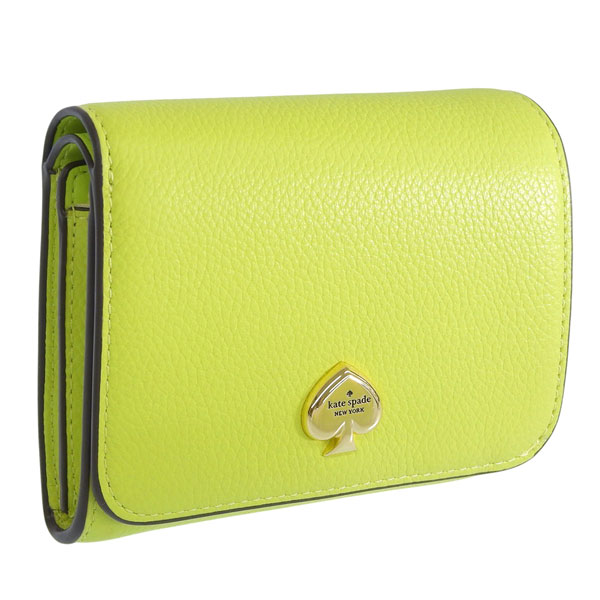 ケイトスペード 財布 レディース 2つ折り 折財布 コンパクト アウトレット レザー グリーン KAYLA PEBBLED LEATHER SMALL L KK056 302 kate spade