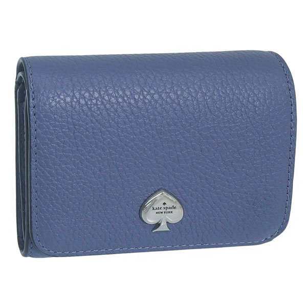 ケイトスペード 財布 レディース 2つ折り 折財布 コンパクト アウトレット レザー ブルー KAYLA SM LZIP WALLET KK056 411 kate spade